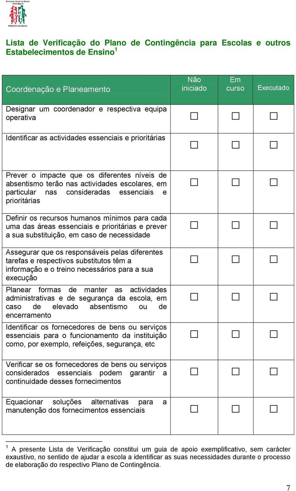 prioritárias Definir os recursos humanos mínimos para cada uma das áreas essenciais e prioritárias e prever a sua substituição, em caso de necessidade Assegurar que os responsáveis pelas diferentes