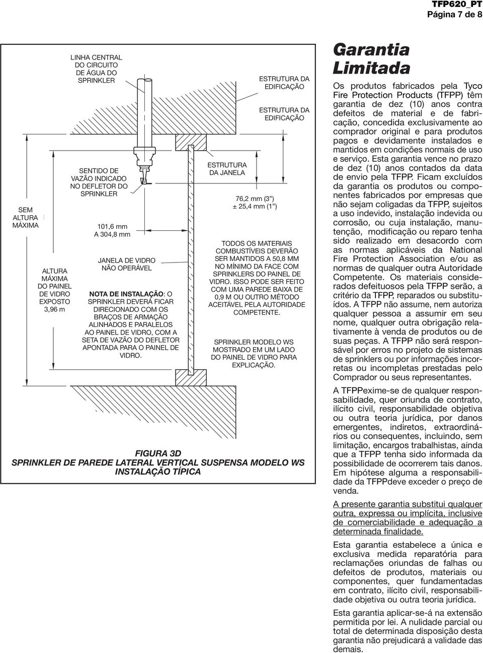 INSTALAÇÃO: NOTE: O DEVERÁ SHALL FICAR BE DIRECIONADO ORIENTED COM WITHOS FRAME BRAÇOS ARMS DE ARMAÇÃO ALIGNED PARALLEL ALINHADOS TO E GLAZING PARALELOS AO PAINEL DE VIDRO, COM A AND FLOW SETA DE