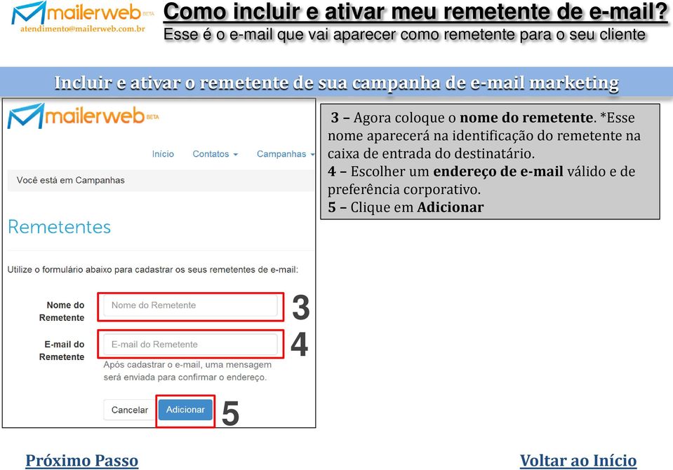 sua campanha de e-mail marketing 3 Agora coloque o nome do remetente.