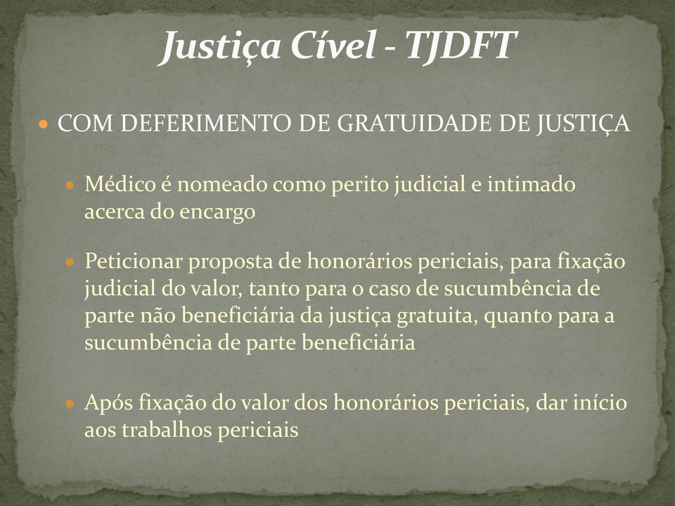 tanto para o caso de sucumbência de parte não beneficiária da justiça gratuita, quanto para a