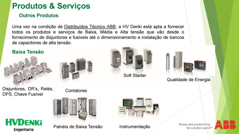 até o dimensionamento e instalação de bancos de capacitores de alta tensão.