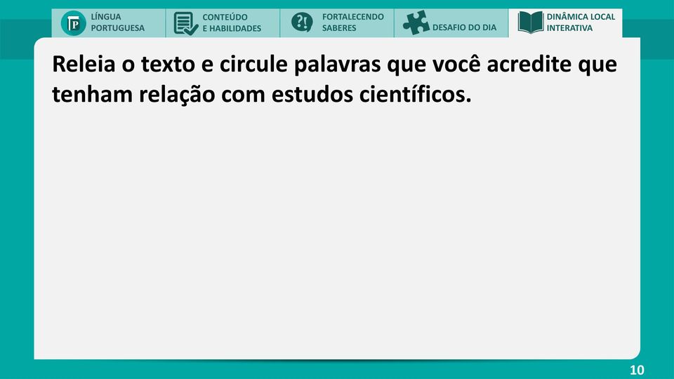 circule palavras que você acredite que