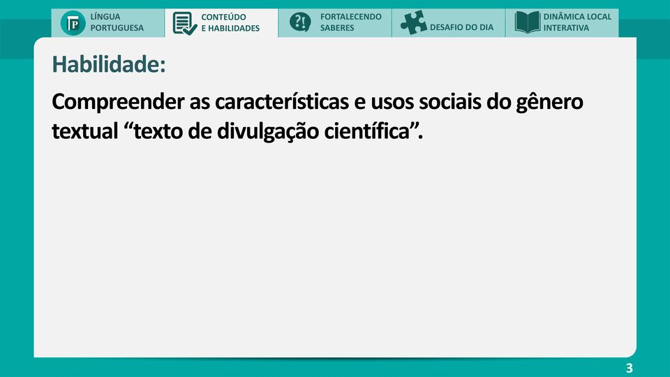 Compreender as características e usos