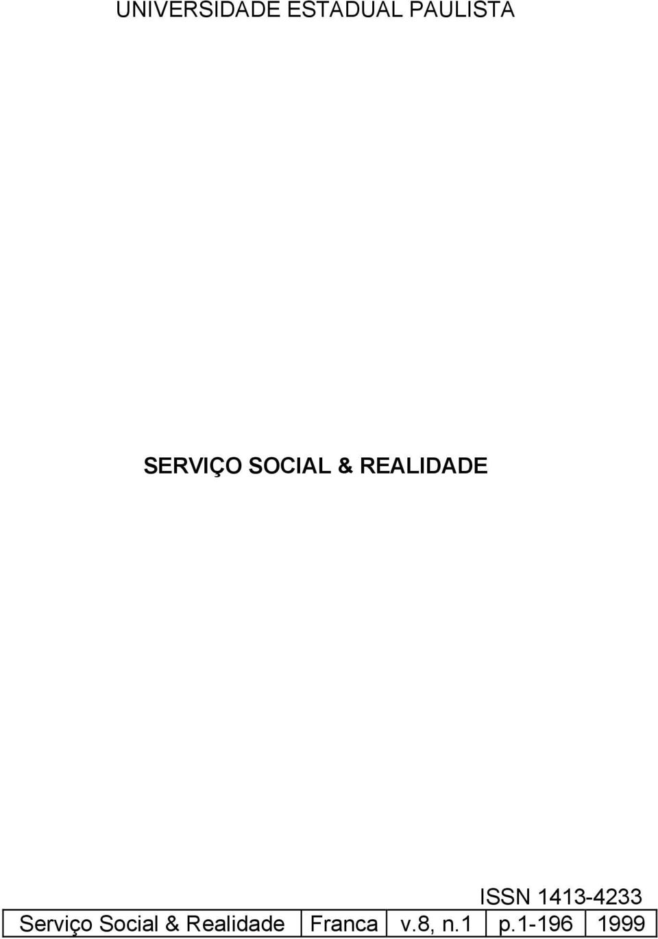1413-4233 Serviço Social &