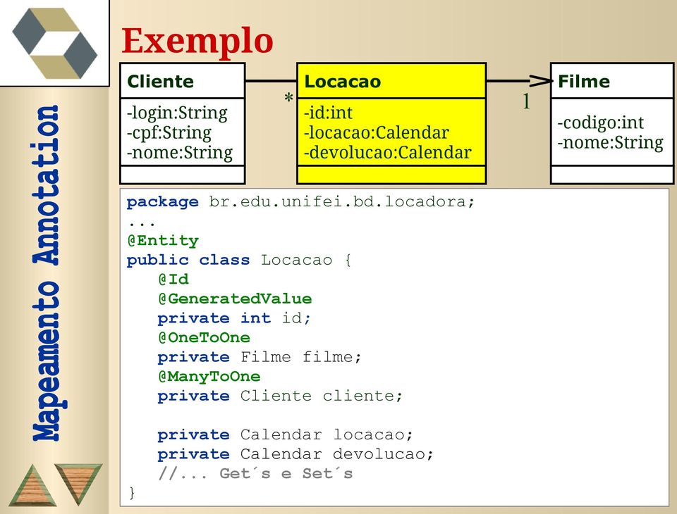.. @Entity public class Locacao { @Id @GeneratedValue private int id; @OneToOne private Filme