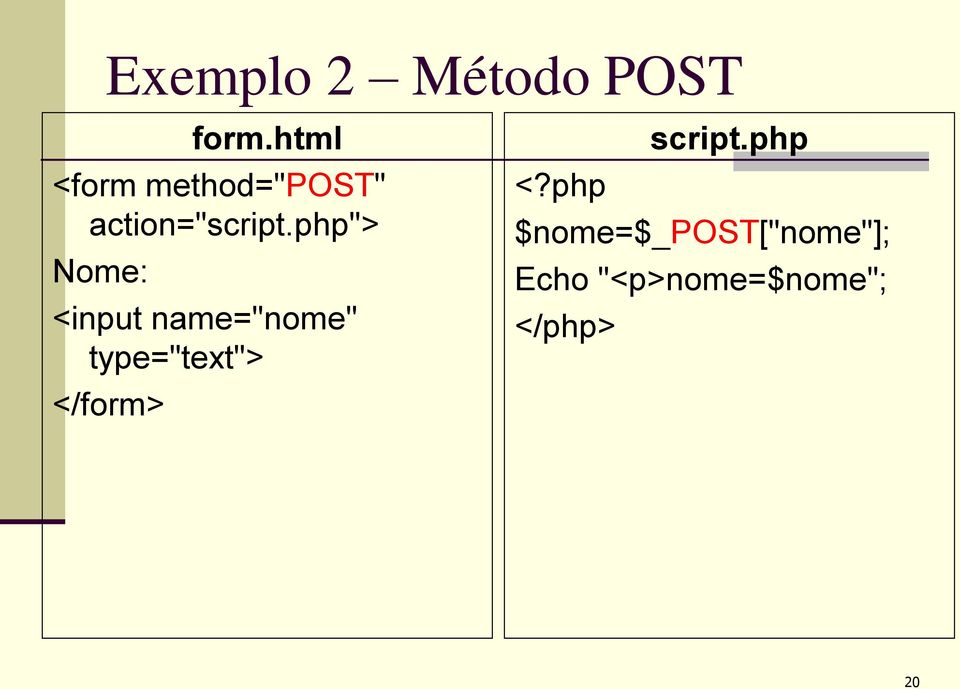 php"> Nome: <input name="nome" type="text">