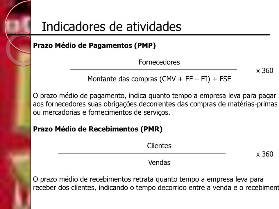 matérias-primas ou mercadorias e fornecimentos de serviços.