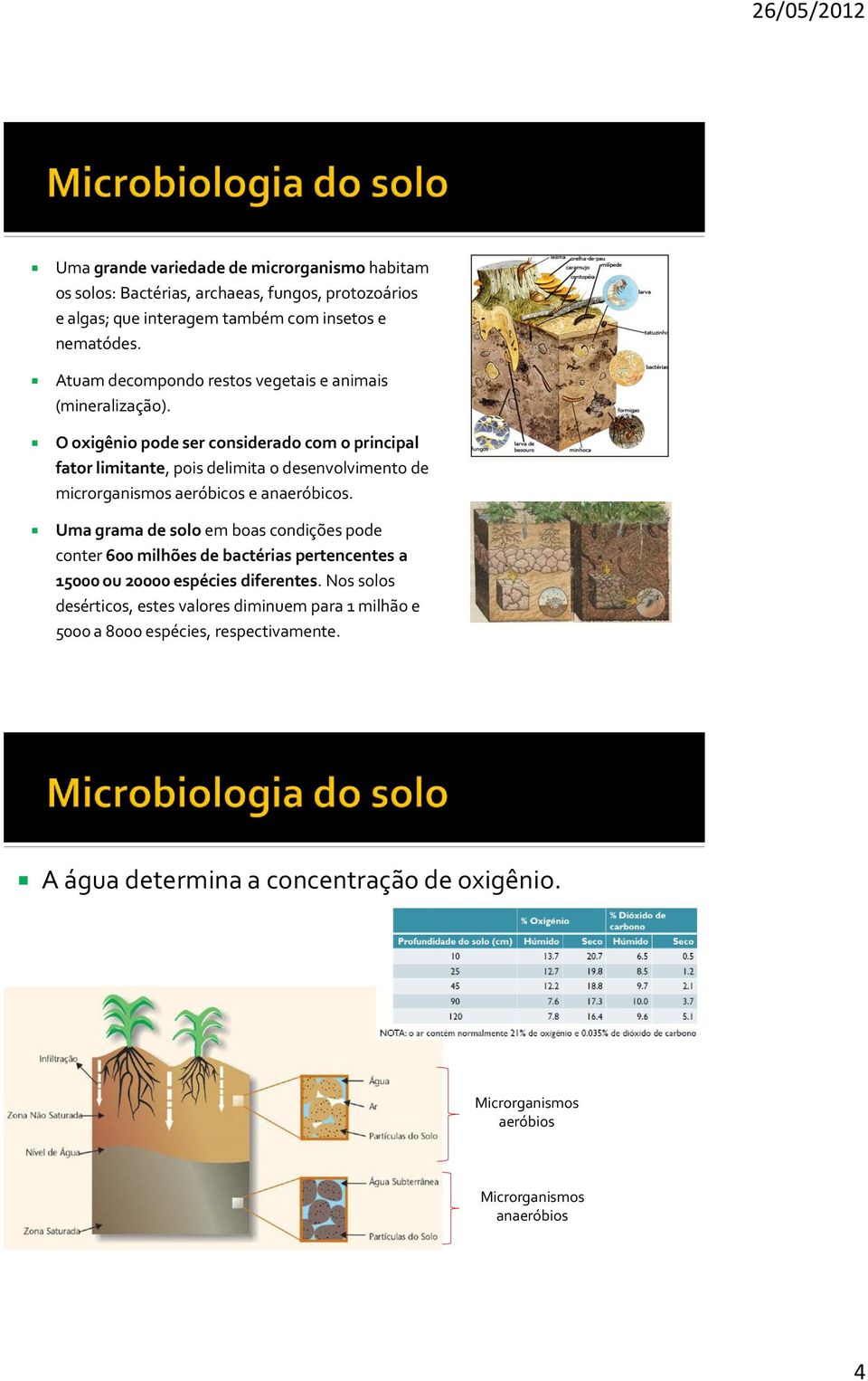 O oxigênio pode ser considerado com o principal fator limitante, pois delimita o desenvolvimento de microrganismos aeróbicos e anaeróbicos.