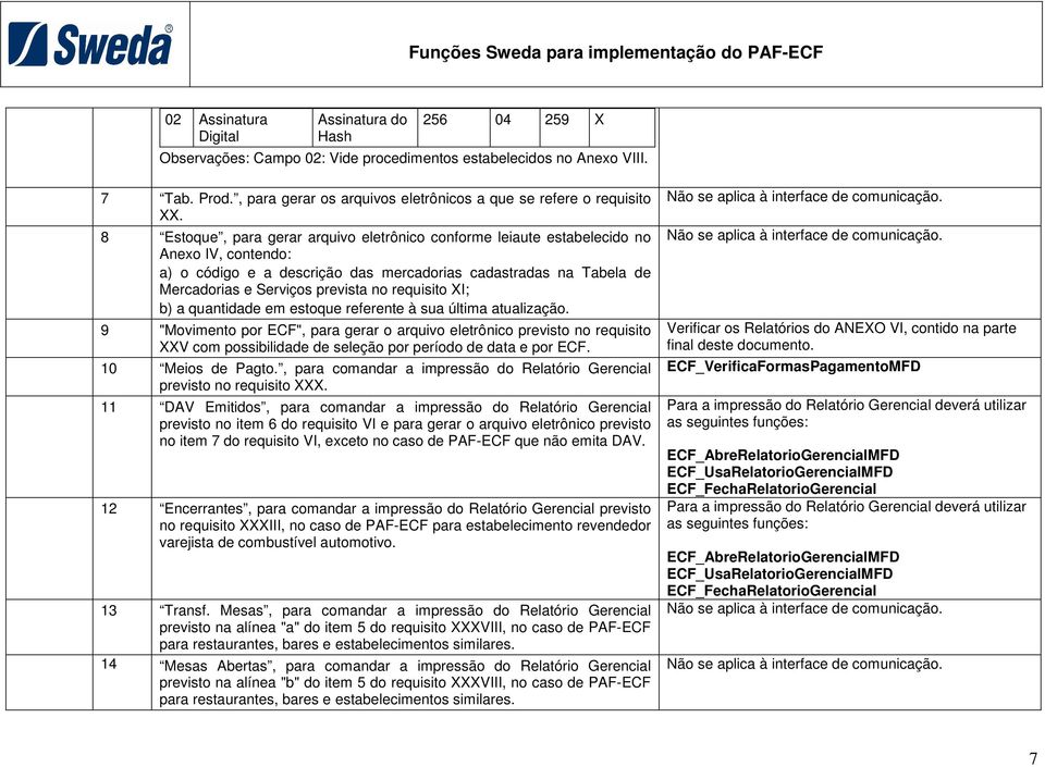 8 Estoque, para gerar arquivo eletrônico conforme leiaute estabelecido no Anexo IV, contendo: a) o código e a descrição das mercadorias cadastradas na Tabela de Mercadorias e Serviços prevista no