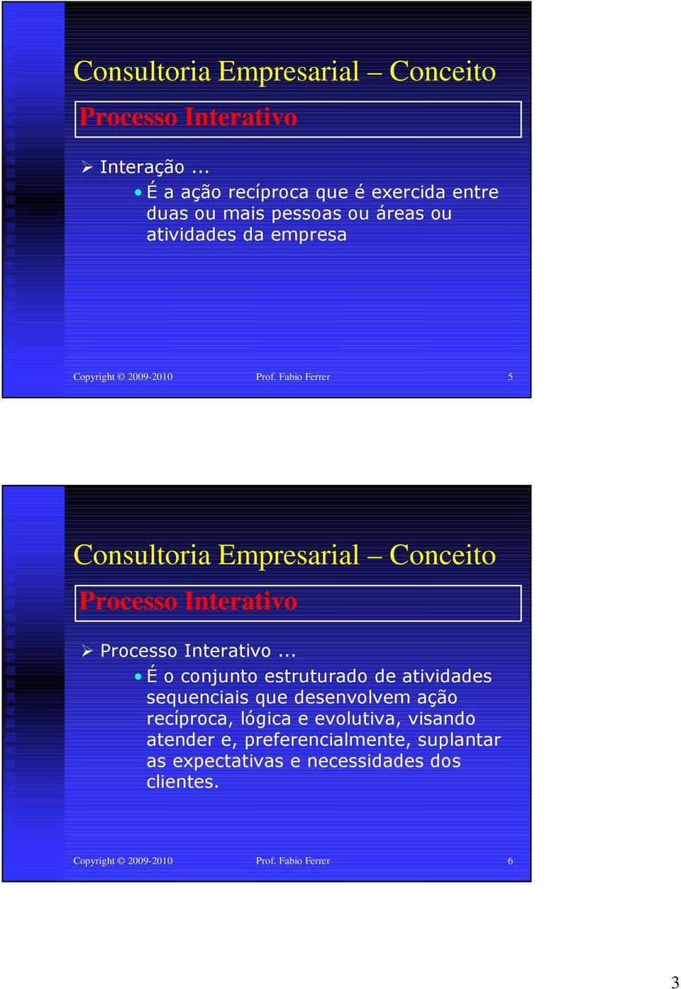 Fabio Ferrer 5 Consultoria Empresarial Conceito Processo Interativo Processo Interativo.