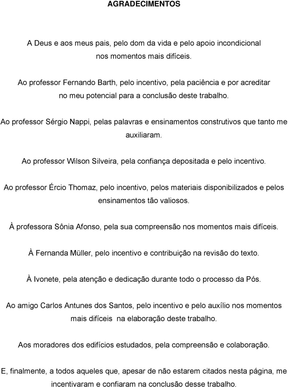 Ao professor Sérgio Nappi, pelas palavras e ensinamentos construtivos que tanto me auxiliaram. Ao professor Wilson Silveira, pela confiança depositada e pelo incentivo.