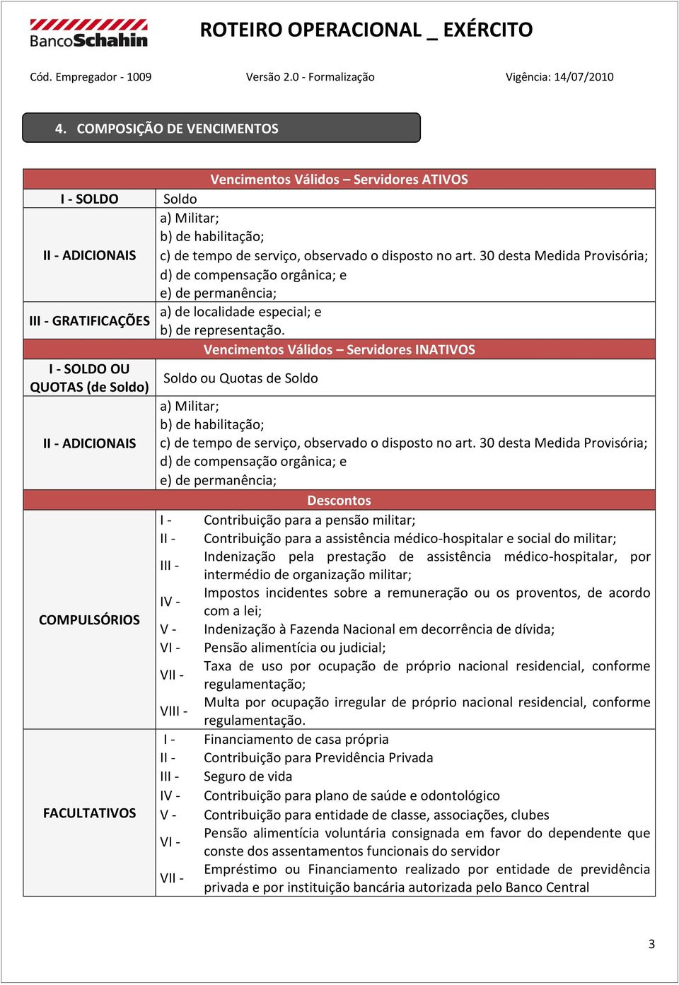 30 desta Medida Provisória; d) de compensação orgânica; e e) de permanência; a) de localidade especial; e b) de representação.