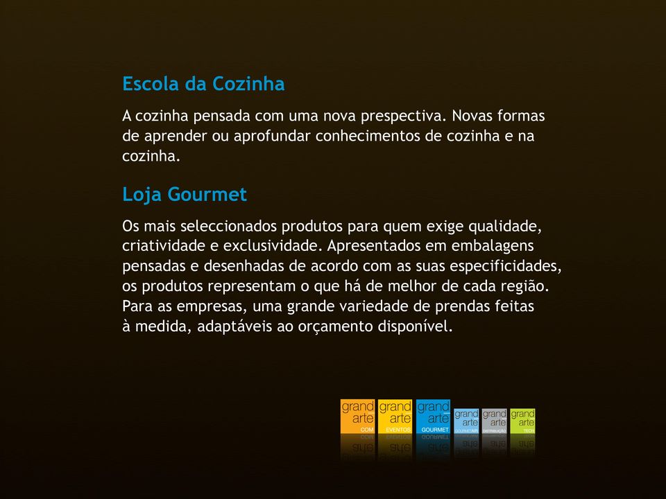 Loja Gourmet Os mais seleccionados produtos para quem exige qualidade, criatividade e exclusividade.