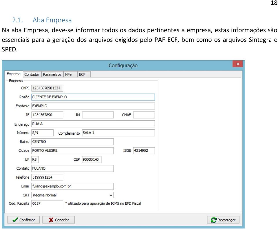 informações são essenciais para a geração dos