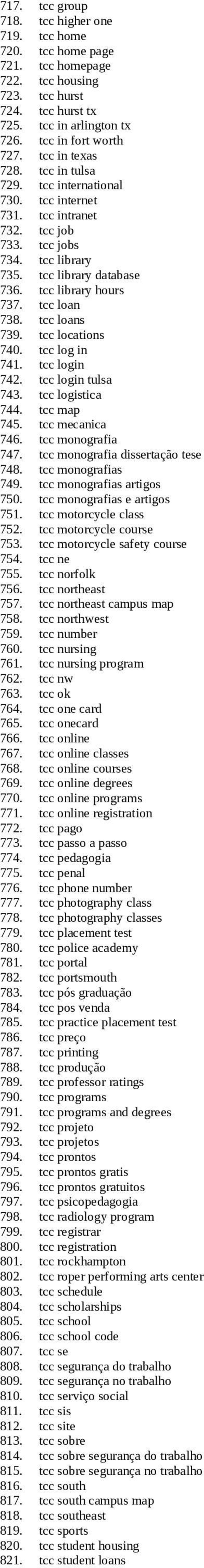 tcc loan 738. tcc loans 739. tcc locations 740. tcc log in 741. tcc login 742. tcc login tulsa 743. tcc logistica 744. tcc map 745. tcc mecanica 746. tcc monografia 747.