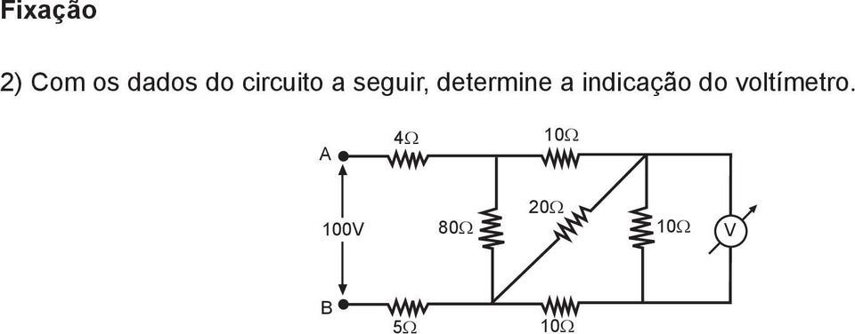 indicação do voltímetro.