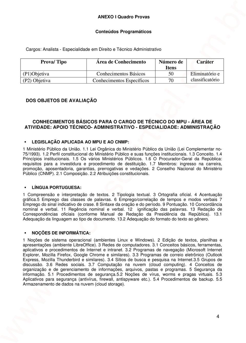 ADMINISTRATIVO - ESPECIALIDADE: ADMINISTRAÇÃO LEGISLAÇÃO APLICADA AO MPU E AO CNMP: 1 Ministério Público da União. 1.1 Lei Orgânica do Ministério Público da União (Lei Complementar no- 75/1993). 1.2 Perfil constitucional do Ministério Público e suas funções institucionais.