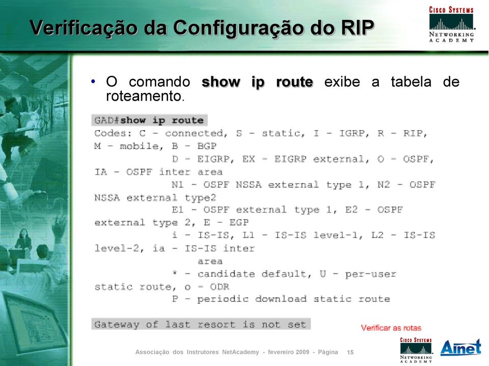 comando show ip route