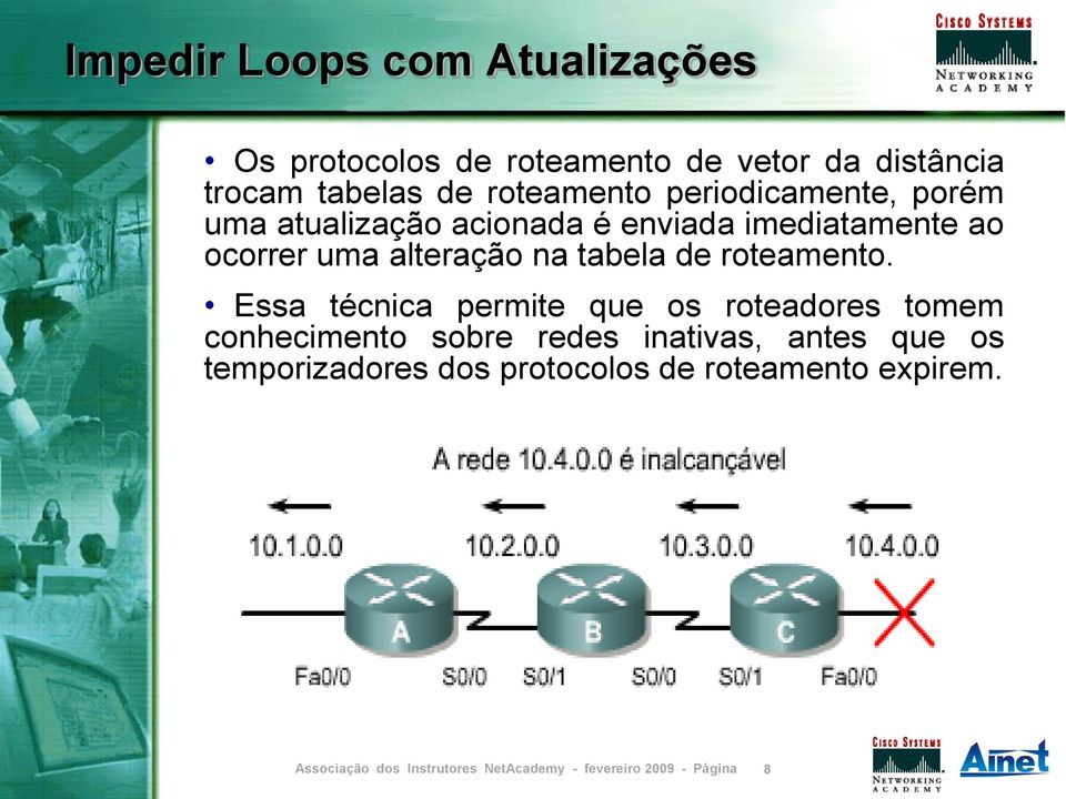 ao ocorrer uma alteração na tabela de roteamento.