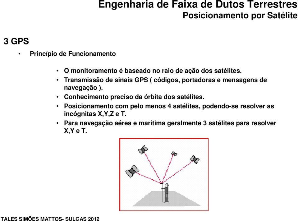 Conhecimento preciso da órbita dos satélites.