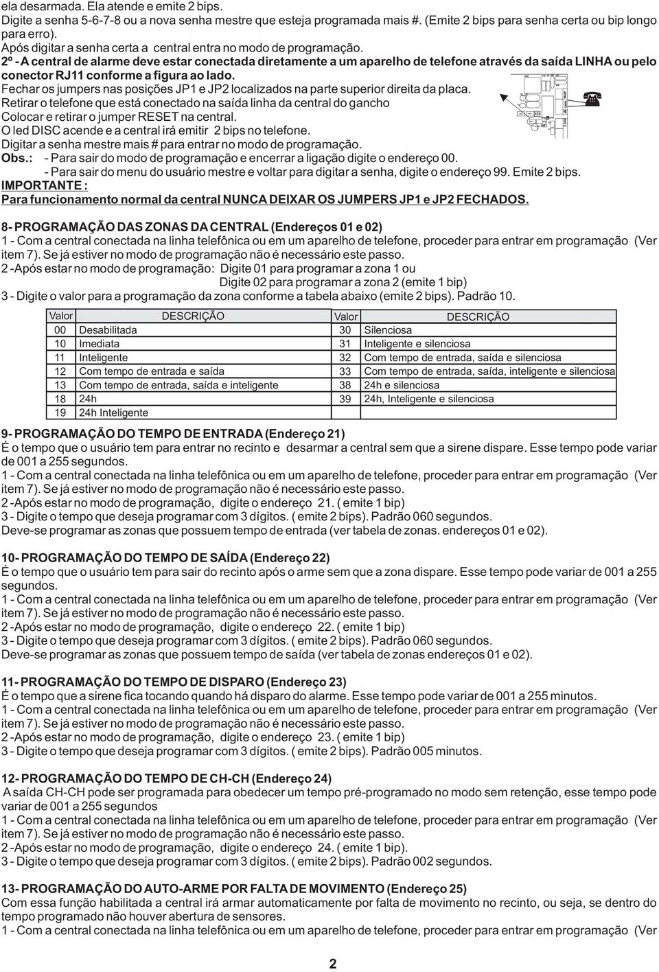 º - A central de alarme deve estar conectada diretamente a um aparelho de telefone através da saída LINHA ou pelo conector RJ conforme a figura ao lado.