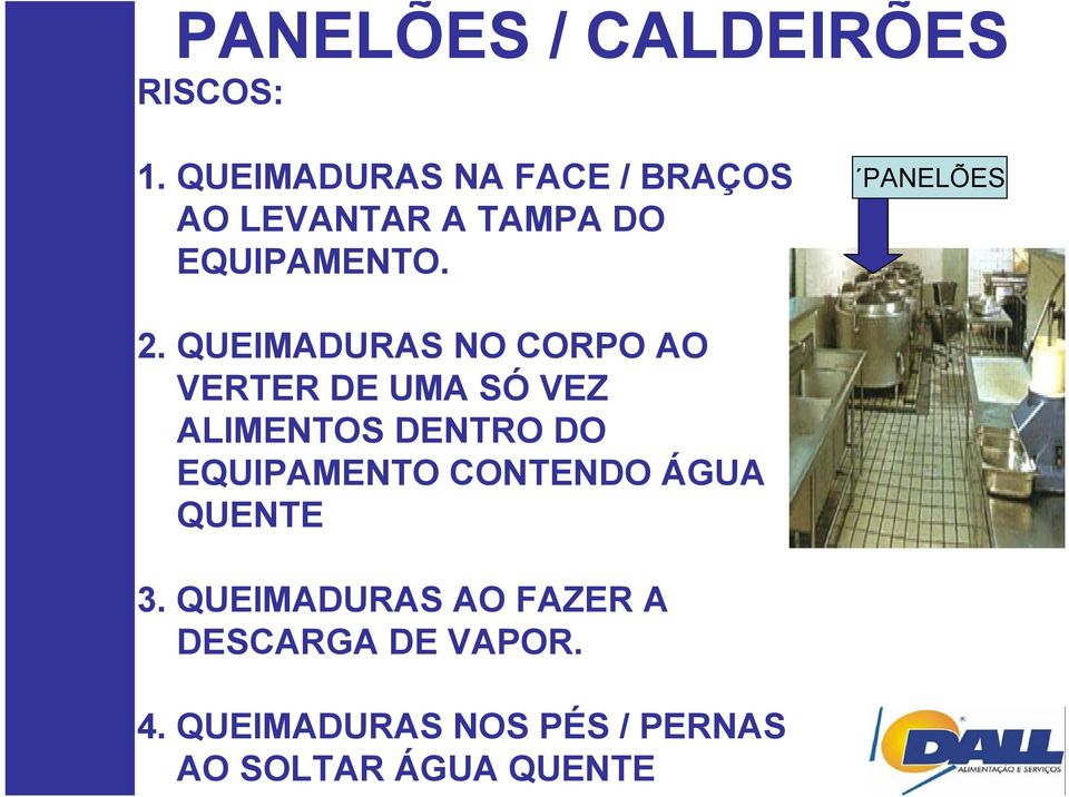 QUEIMADURAS NO CORPO AO VERTER DE UMA SÓ VEZ ALIMENTOS DENTRO DO EQUIPAMENTO