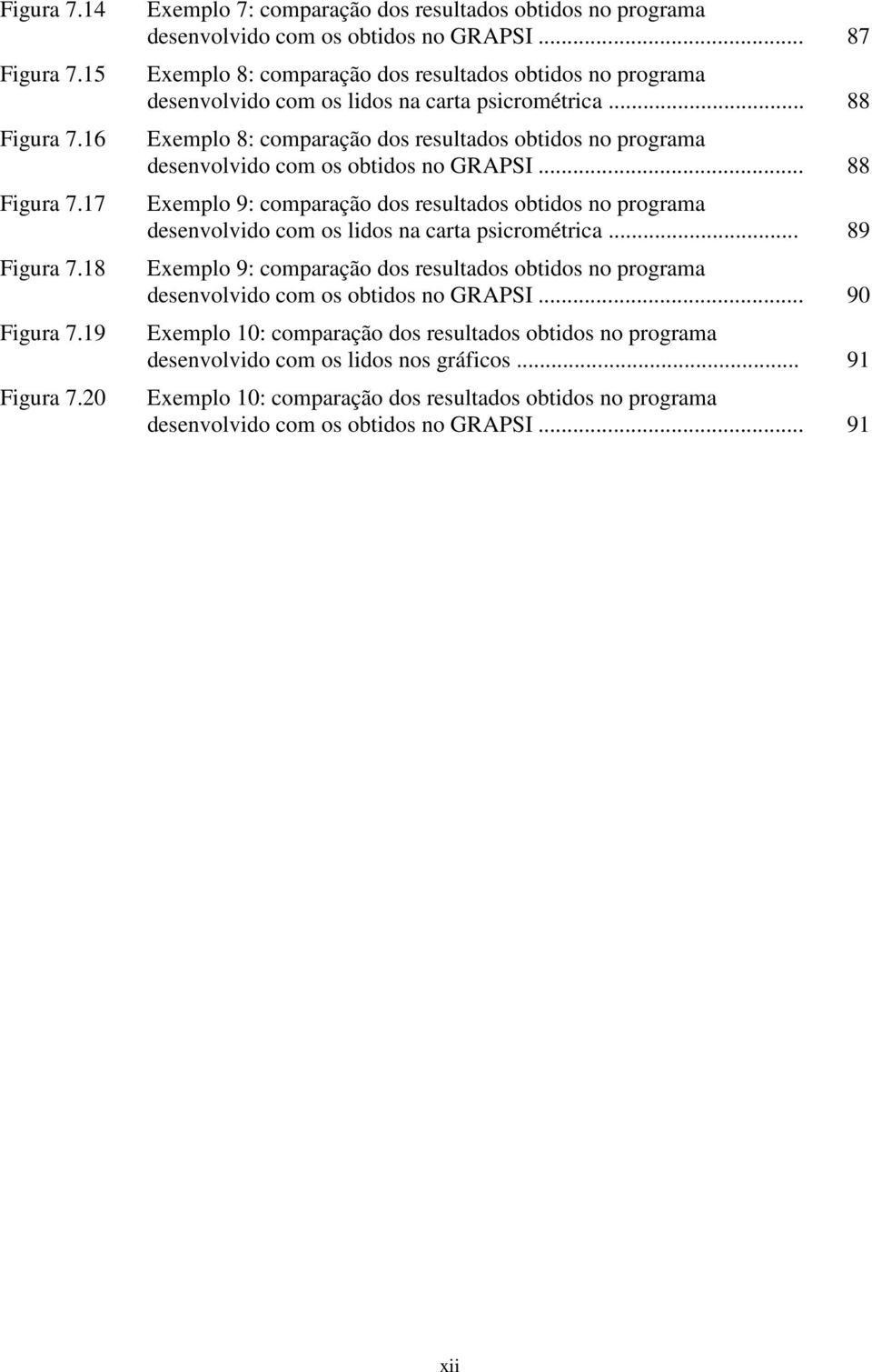 .. 88 Exemplo 8: comparação dos resultados obtidos no programa desenvolvido com os obtidos no GRAPSI.