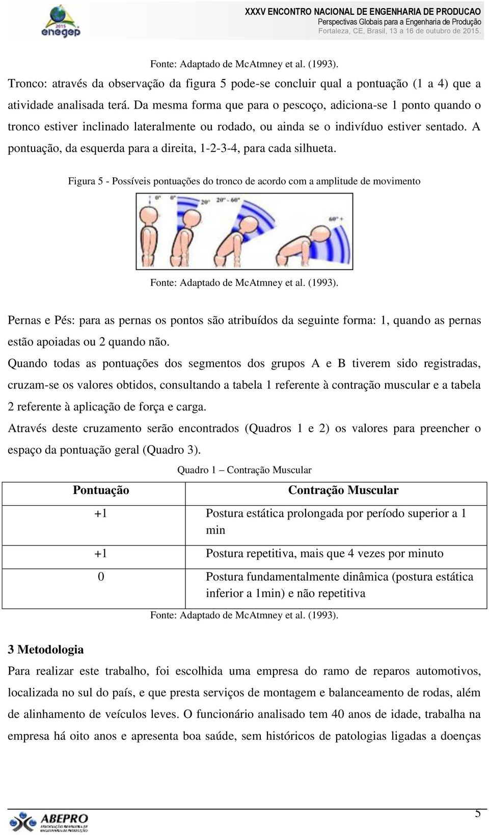 A pontuação, da esquerda para a direita, 1-2-3-4, para cada silhueta.