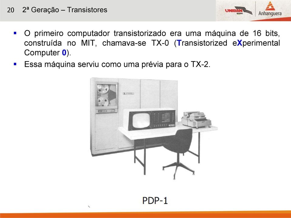 no MIT, chamava-se TX-0 (Transistorized experimental