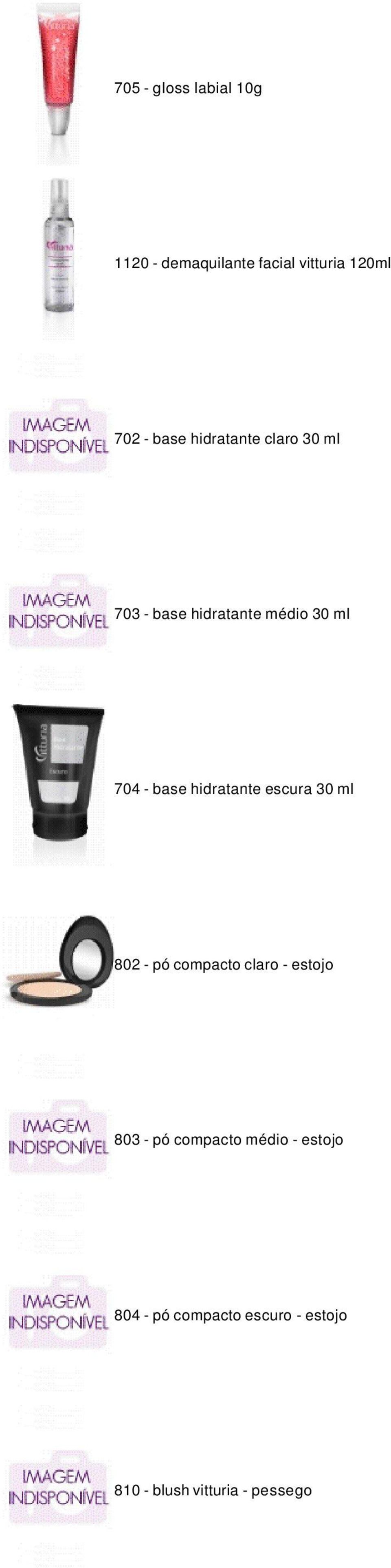 hidratante escura 30 ml 802 - pó compacto claro - estojo 803 - pó compacto