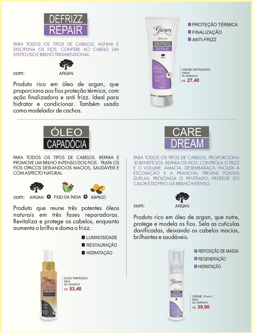 Também usado como modelador de cachos. GLOSS DEFRIZANTE PROTEÇÃO TÉRMICA FINALIZAÇÃO ANTI FRIZZ 250mL CREME DEFRIZANTE 250ml GL-DRE0010 R$ 27,40 S. REPARA E PROMOVE UM INTENSO DOS FIOS.