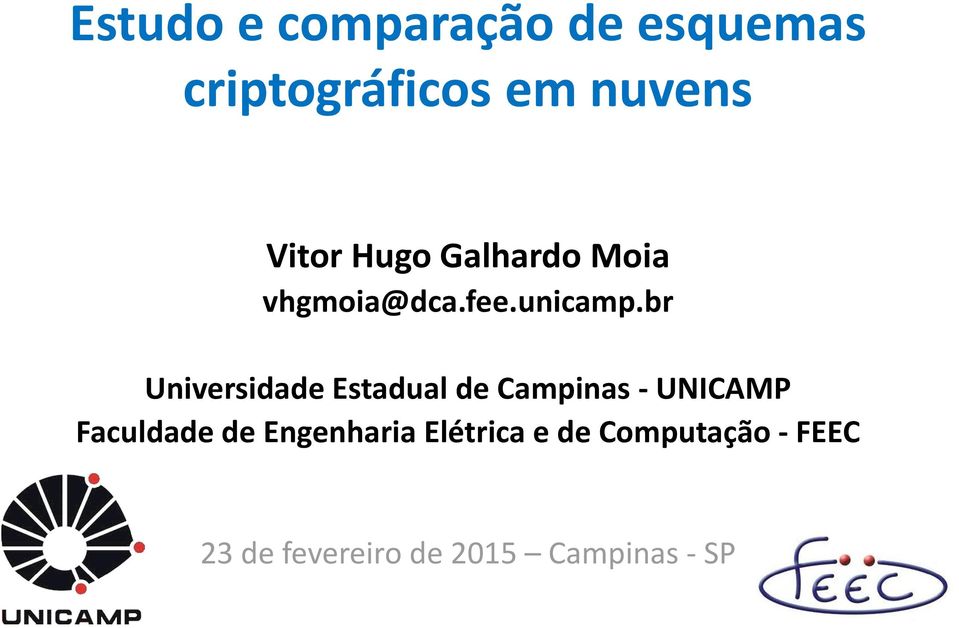 br Universidade Estadual de Campinas - UNICAMP Faculdade de