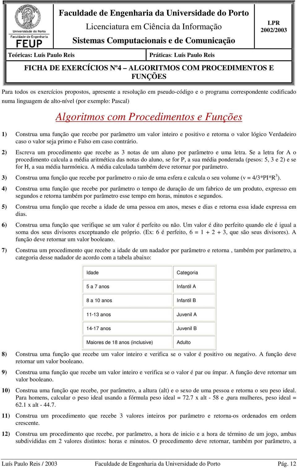 (por exemplo: Pascal) Algoritmos com Procedimentos e Funções 1) Construa uma função que recebe por parâmetro um valor inteiro e positivo e retorna o valor lógico Verdadeiro caso o valor seja primo e