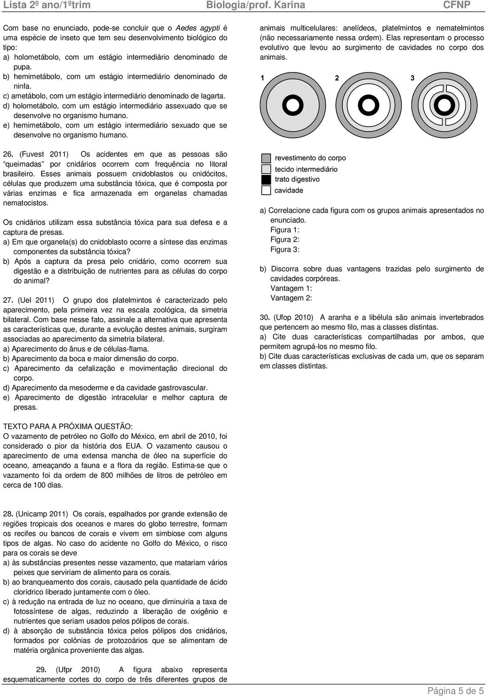 d) holometábolo, com um estágio intermediário assexuado que se desenvolve no organismo humano. e) hemimetábolo, com um estágio intermediário sexuado que se desenvolve no organismo humano. 26.