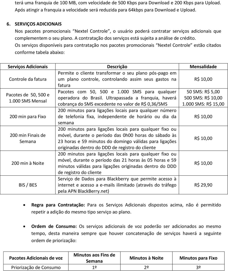 A contratação dos serviços está sujeita a análise de crédito.