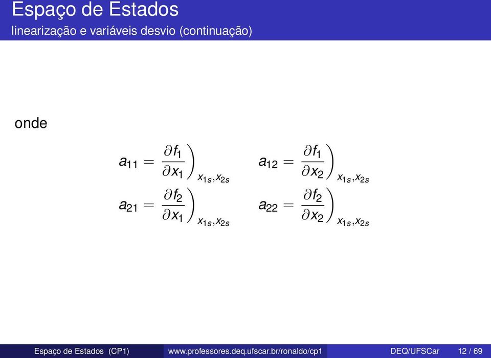 f 2 x 1 x 1s,x 2s x 2 x 1s,x 2s x 1s,x 2s Espaço de Estados