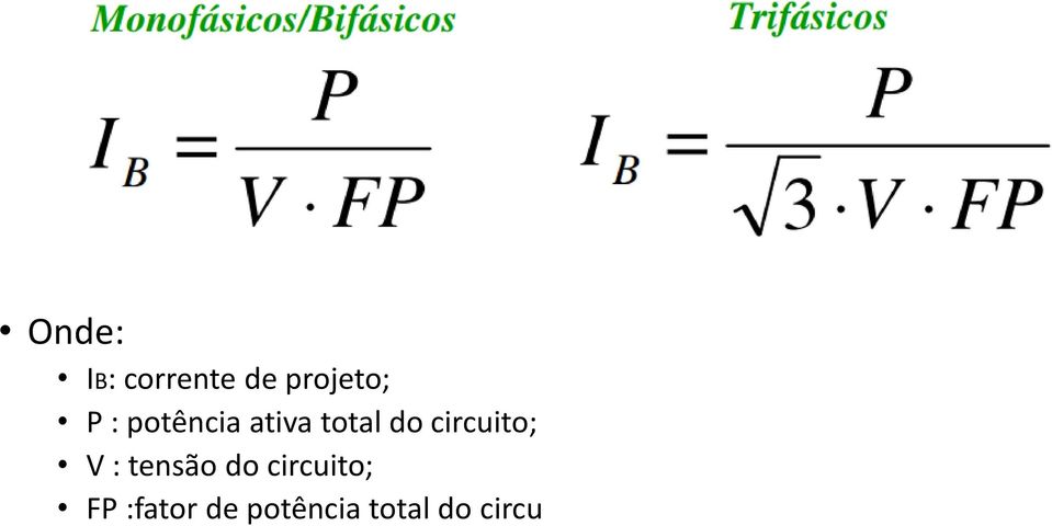 circuito; V : tensão do