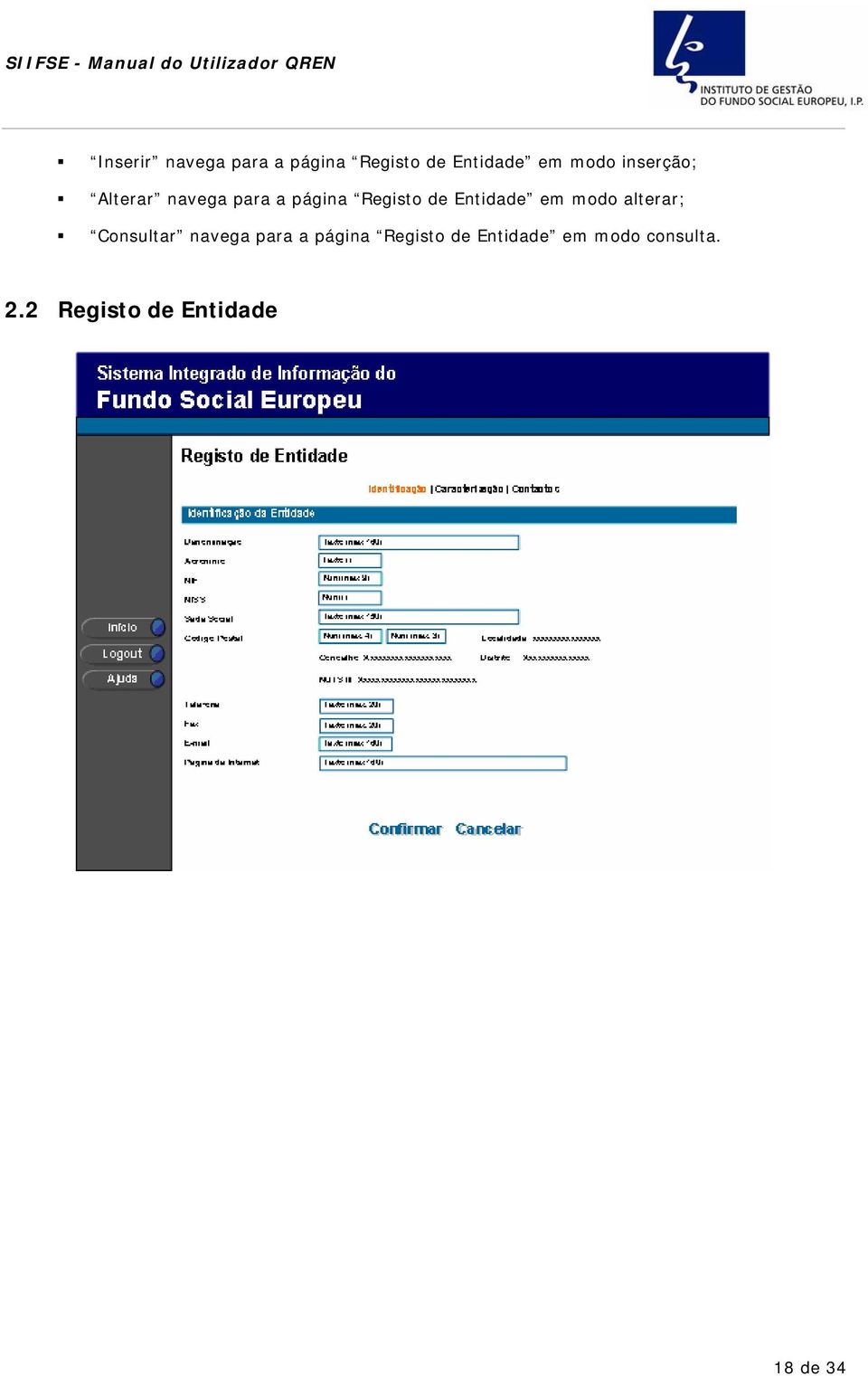 Regist de Entidade em md alterar; Cnsultar navega para a página