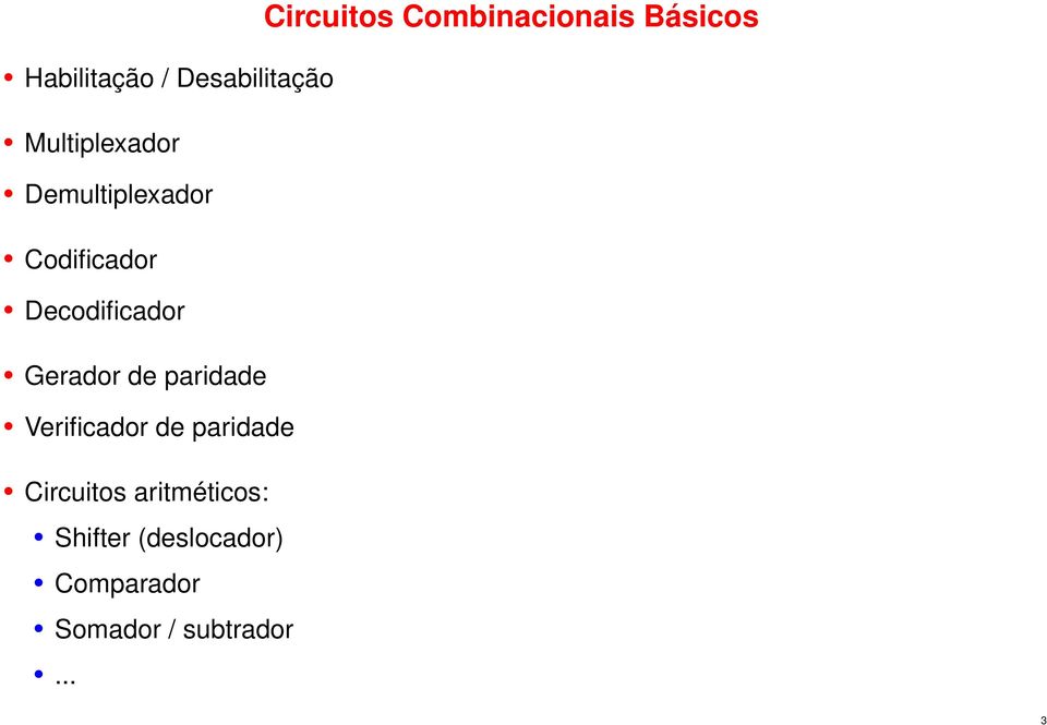 Decodificador Gerador de paridade Verificador de paridade