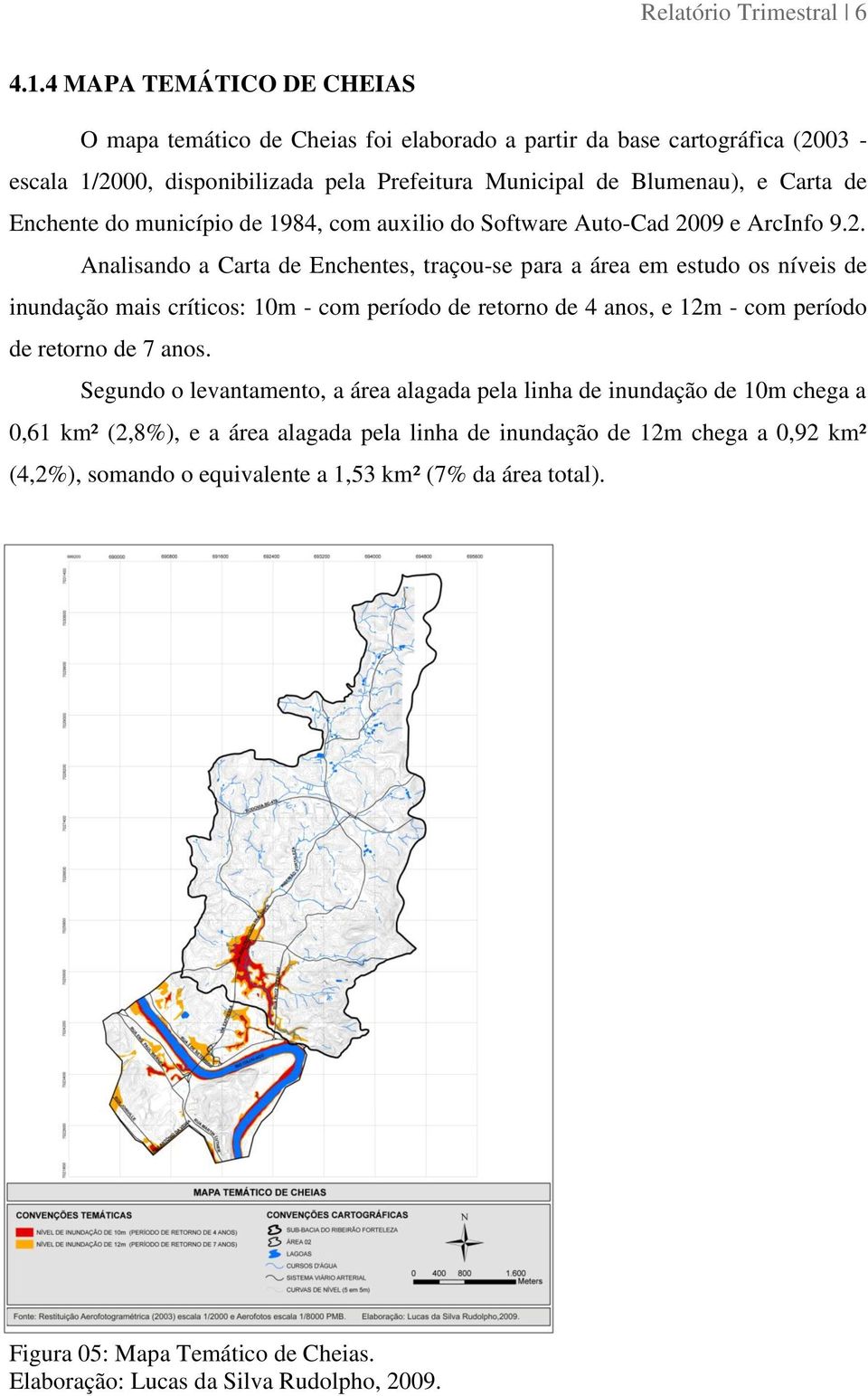 de Enchente do município de 1984, com auxilio do Software Auto-Cad 20