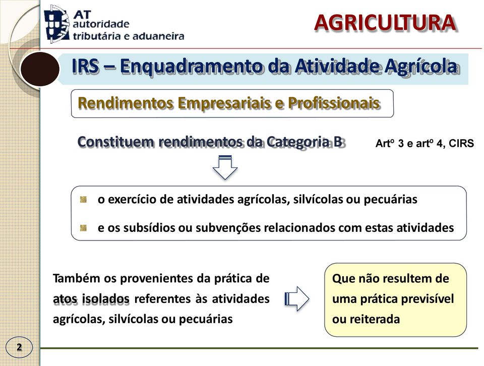 subsídios ou subvenções relacionados com estas atividades Também os provenientes da prática de atos isolados