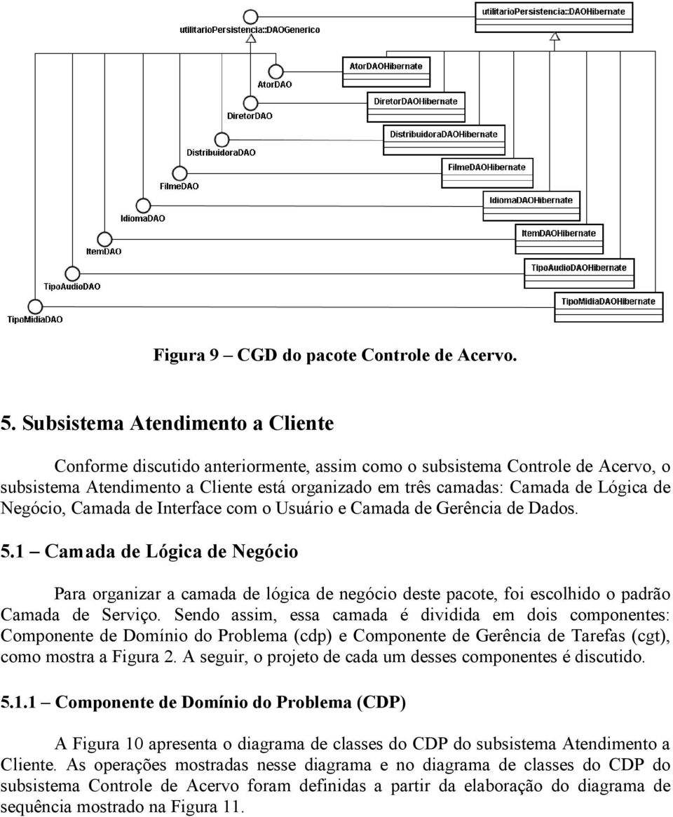 Negócio, Camada de Interface com o Usuário e Camada de Gerência de Dados. 5.