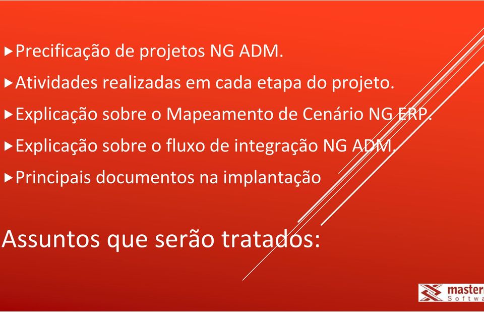 Explicação sobre o Mapeamento de Cenário NG ERP.