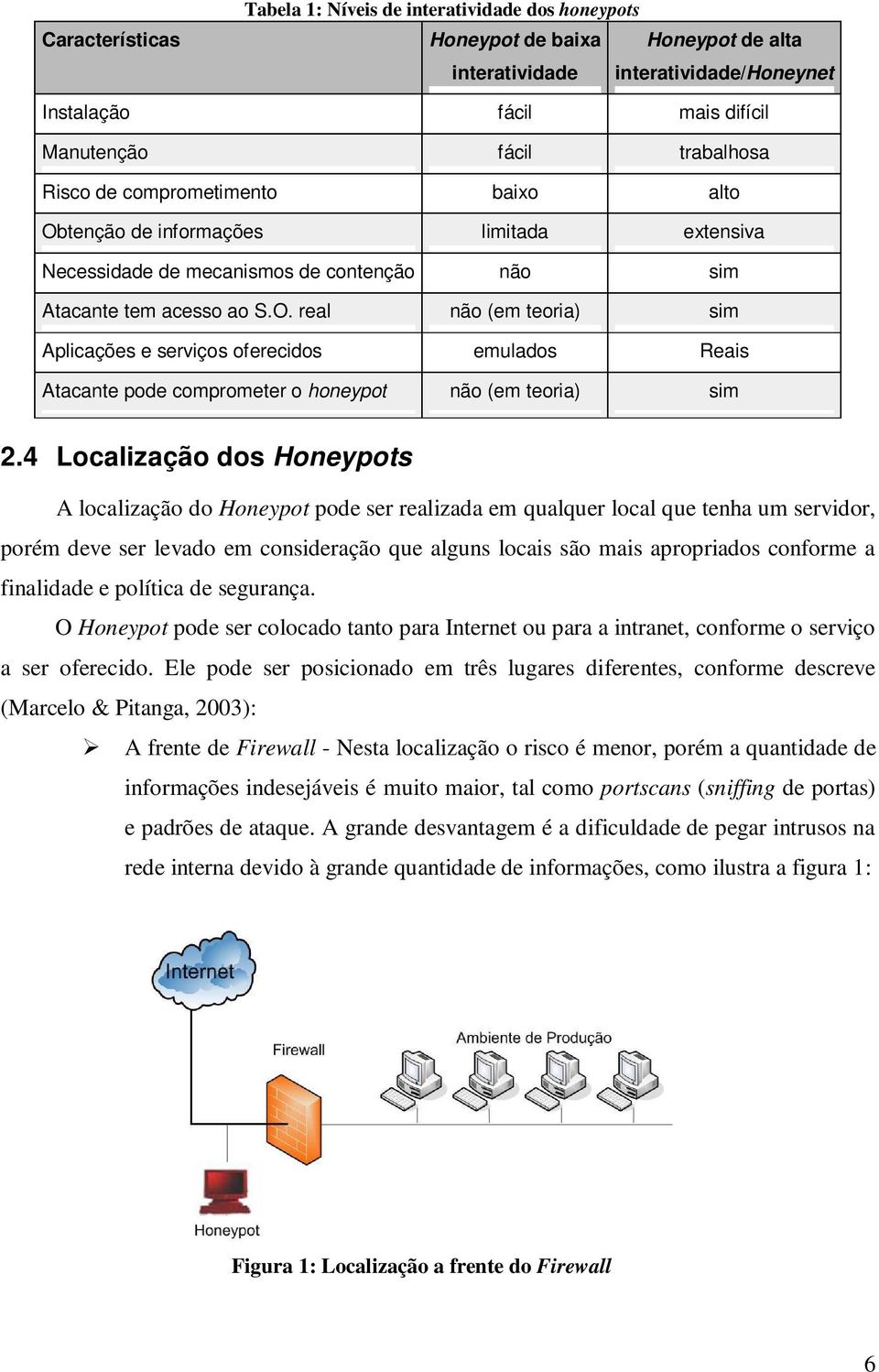 4 Localização dos Honeypots A localização do Honeypot pode ser realizada em qualquer local que tenha um servidor, porém deve ser levado em consideração que alguns locais são mais apropriados conforme