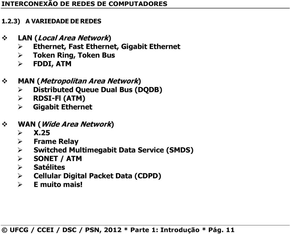 MN (Metropolitan rea Network) Distributed Queue Dual Bus (DQDB) RDSI-Fl (TM) Gigabit Ethernet WN (Wide rea Network)