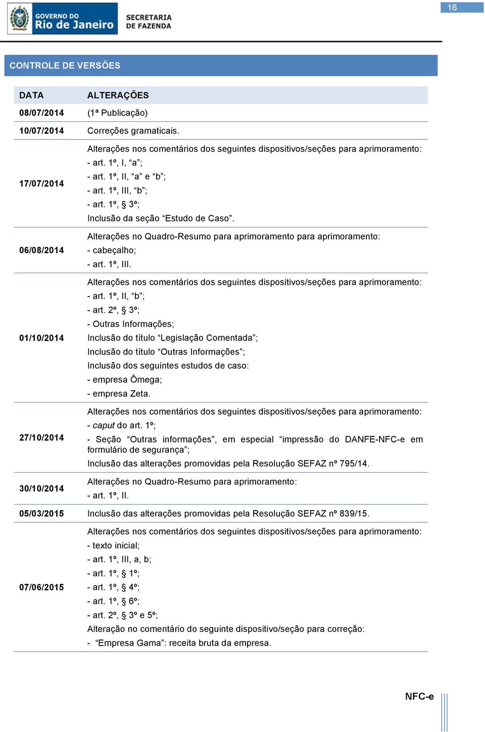 1º, III, b ; - art. 1º, 3º; Inclusão da seção Estudo de Caso. Alterações no Quadro-Resumo para aprimoramento para aprimoramento: - cabeçalho; - art. 1º, III.