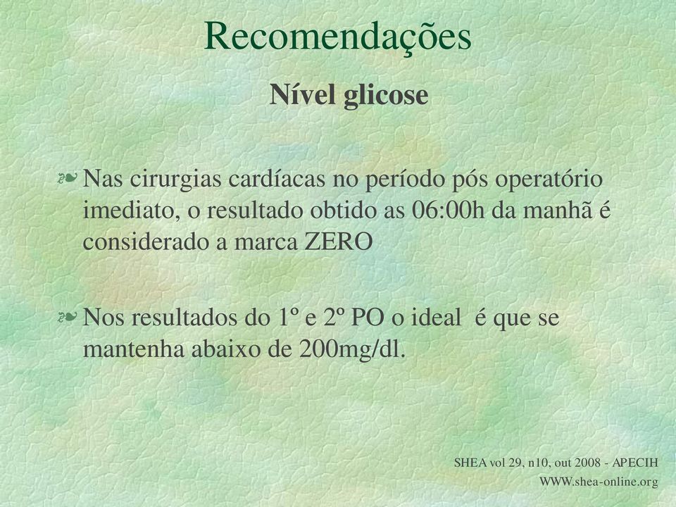 considerado a marca ZERO Nos resultados do 1º e 2º PO o ideal é que se