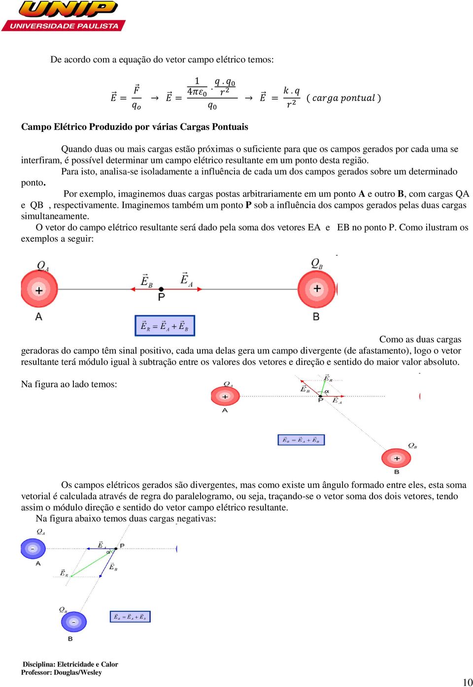 Para isto, analisa-se isoladamente a influência de cada um dos campos gerados sobre um determinado ponto.