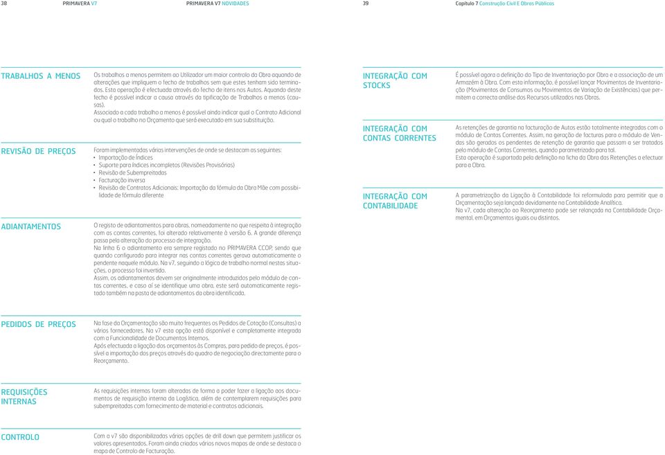 Aquando deste fecho é possível indicar a causa através da tipificação de Trabalhos a menos (causas).