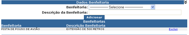 Se desejar, informar uma breve Descrição do tipo de Benfeitoria selecionada.